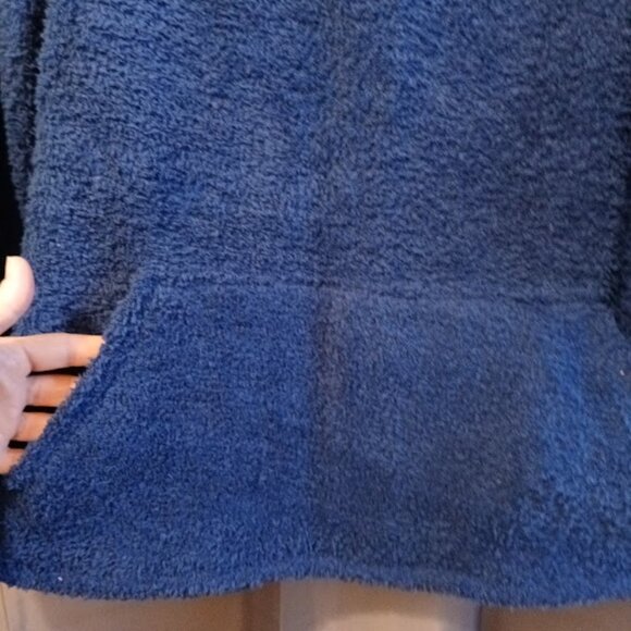 Nwt Fluffy Chenille knit V-neck Sweater XXL Vibrant dark blue Kangaroo pocket - Picture 5 of 7